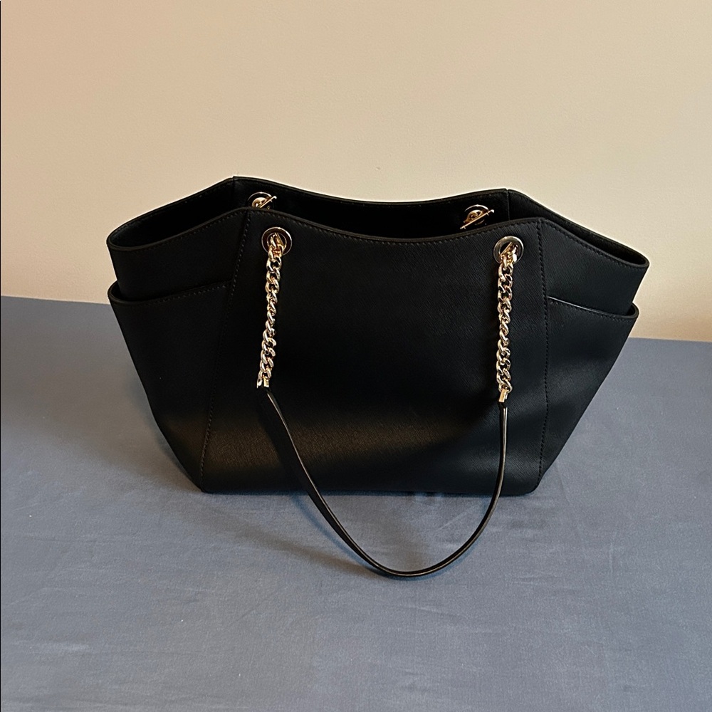Michael Kors Black Tote with Gold Accents - Picture 3 of 8